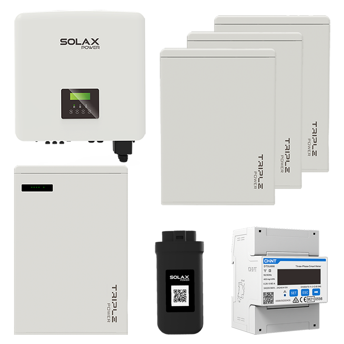 Solax Set G4 X3-Hydrid-5.0-D with T-BAT storage and smart meter